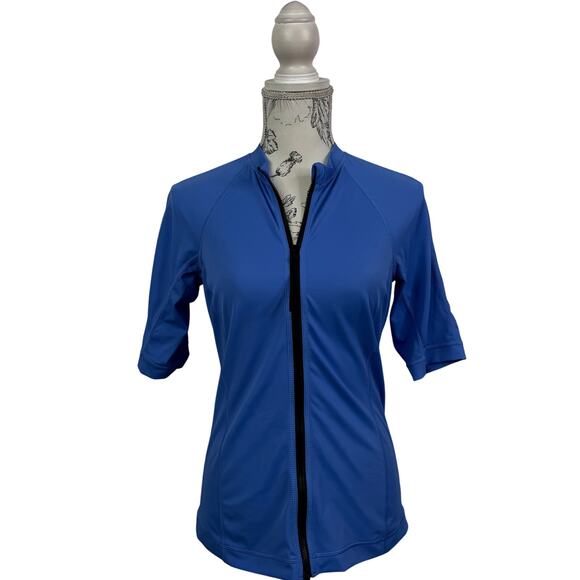 5 for $25| Lands End Blue Zip Up Performance Top Size XS - Picture 1 of 8